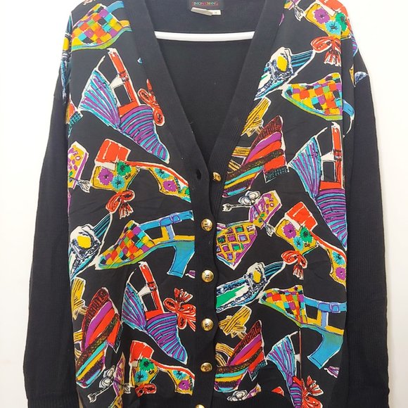 KITSCHY Vintage Simon Chang Whimsical Cardigan - Picture 3 of 5